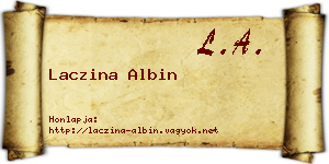 Laczina Albin névjegykártya